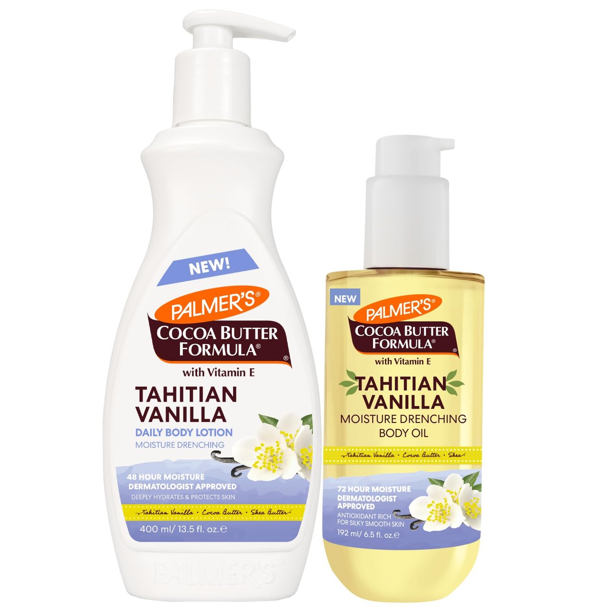 Palmer's Cocoa Butter Formula Glow & Hydrate Bundle: Tahitian Vanilla Body Lotion (13.5 Oz) + Body Oil (6.5 Fl Oz) for Radiant, Glowing Skin Avelisse