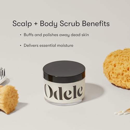 Odele Scalp + Body Scrub – Exfoliating Sugar Scrub with Caffeine, 8 oz Avelisse