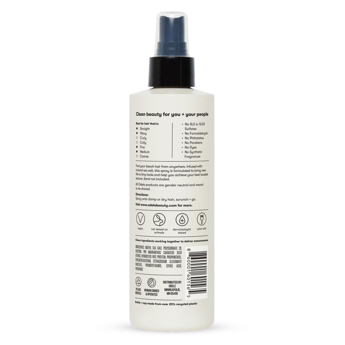 Odele Texturizing Sea Salt Spray – 8 fl oz | Volume & Tousled Texture for Straight to Wavy Hair - görsel 13