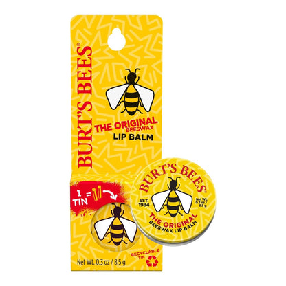 Burt's Bees Original Beeswax Lip Balm Tin – 0.3 oz All-Natural Moisturizing Lip Care