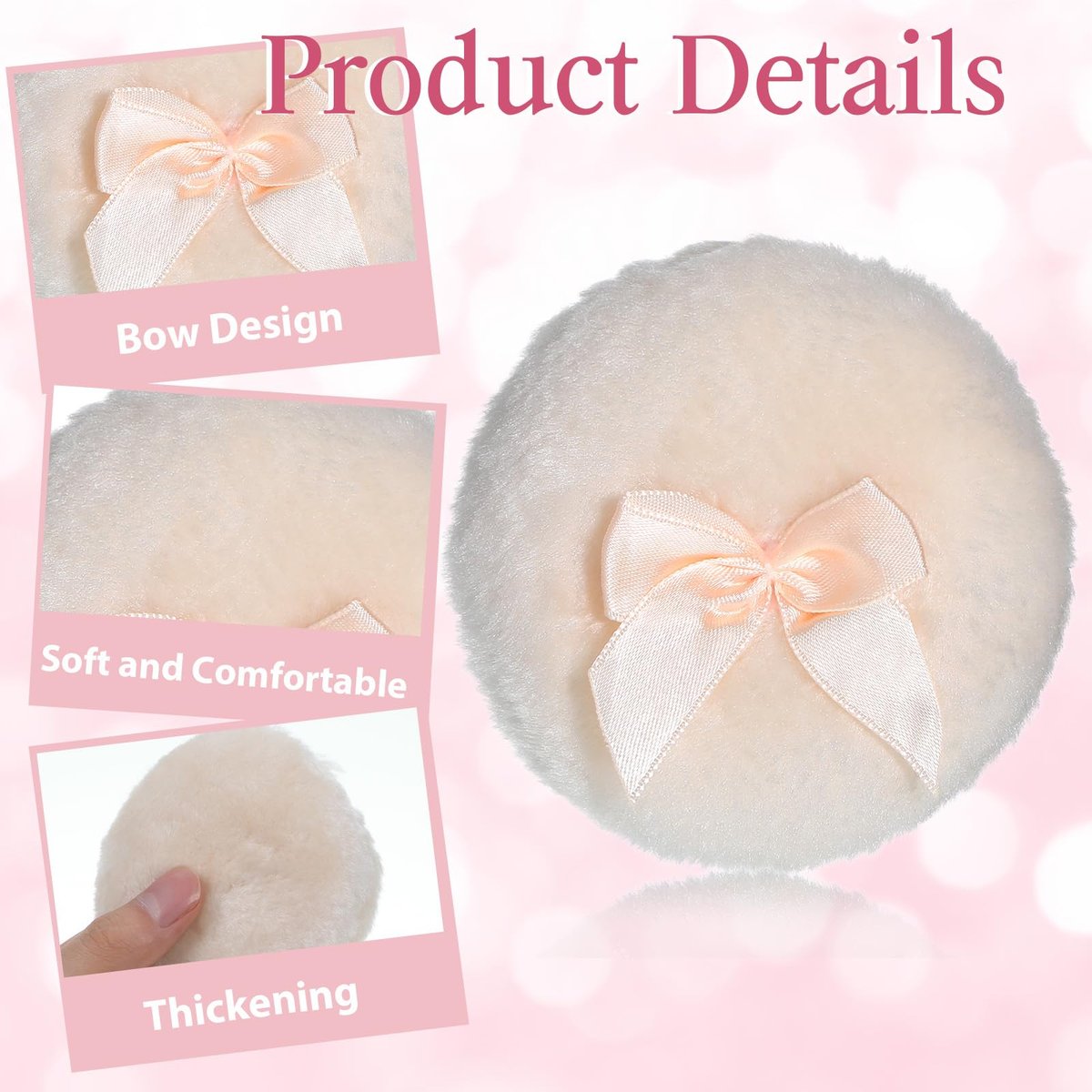 2 Pcs Large Fluffy Powder Puffs - 3.4 Inch Soft Body Powder Puff Washable Reusable Dusting Big Fluffy Puff for Wet Dry Makeup Face Body Avelisse
