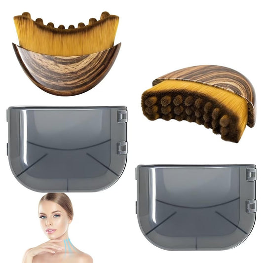 2pcs Lymphatic Contour Face Brush - Upgrade Silicone Lymphatic Drainage Brush for Jawline Sculpting & Puffiness Reduction