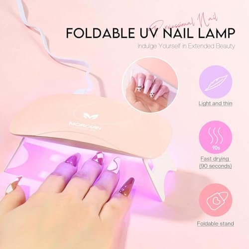 32 Colors Poly Gel Nail Kit for Beginners with UV Light - DIY Gel Extension Set for Home Nail Art, Gift for Women & Girls Avelisse