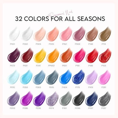 32 Colors Poly Gel Nail Kit for Beginners with UV Light - DIY Gel Extension Set for Home Nail Art, Gift for Women & Girls Avelisse