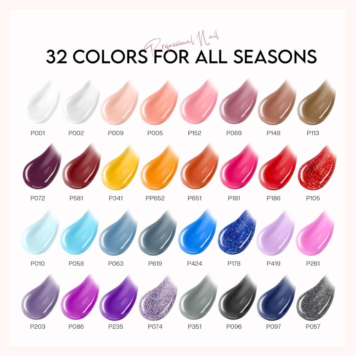 32 Colors Poly Gel Nail Kit for Beginners with UV Light - DIY Gel Extension Set for Home Nail Art, Gift for Women & Girls Avelisse