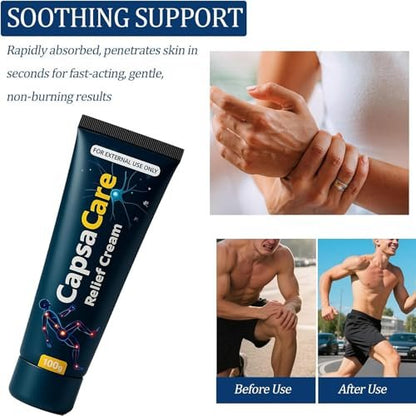 QUZOYU Capsacare Neuropathy Relief Cream - Capsaicin, Arnica, Menthol, MSM & Glucosamine for Feet, Hands, Legs, Muscles, Joints, Waist - Fast Absorption, Mild & Natural Avelisse