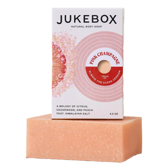 JUKEBOX Pink Champagne Soap - Natural Cold Process Bar Soap for Women, Pink Grapefruit & Cedarwood, 4.5 oz