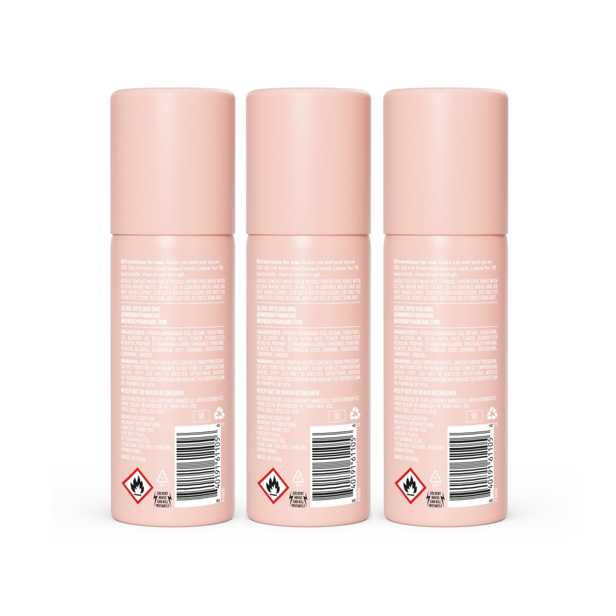 MONDAY HAIRCARE Original Dry Shampoo with Keratin, Oil-Absorbing for All Hair Types, 50ml (3-Pack) - görsel 15