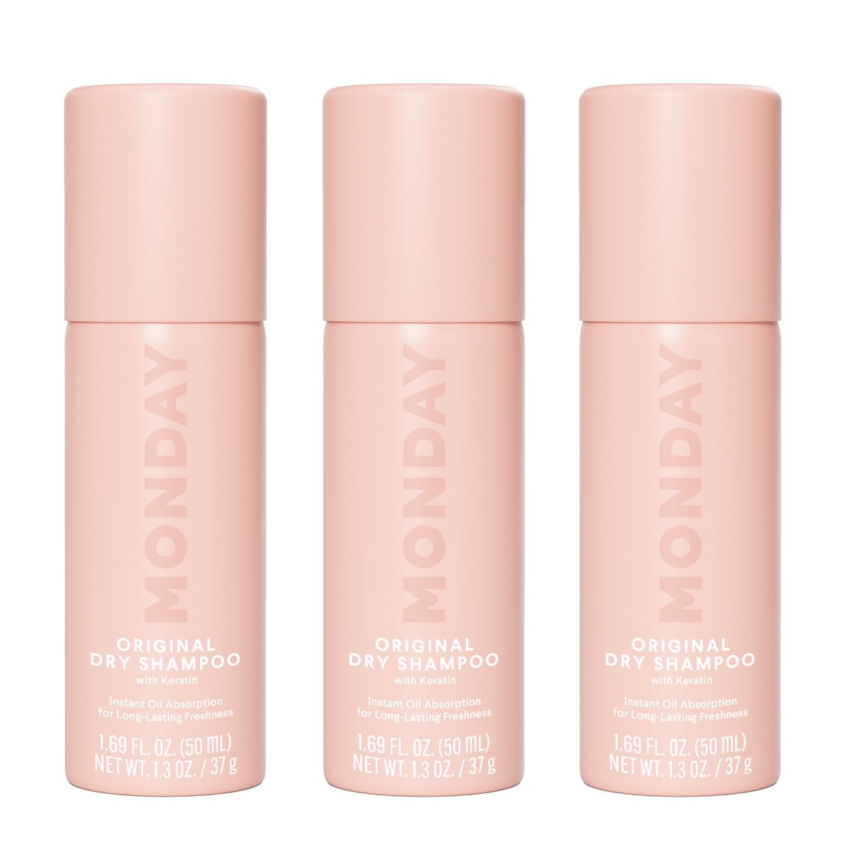 MONDAY HAIRCARE Original Dry Shampoo with Keratin, Oil-Absorbing for All Hair Types, 50ml (3-Pack) - görsel 1