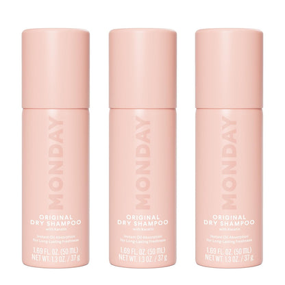 MONDAY HAIRCARE Original Dry Shampoo with Keratin, Oil-Absorbing for All Hair Types, 50ml (3-Pack)