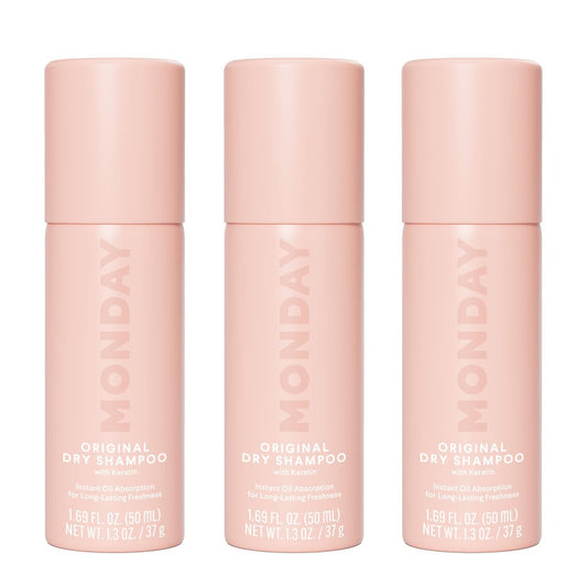 MONDAY HAIRCARE Original Dry Shampoo with Keratin, Oil-Absorbing for All Hair Types, 50ml (3-Pack)