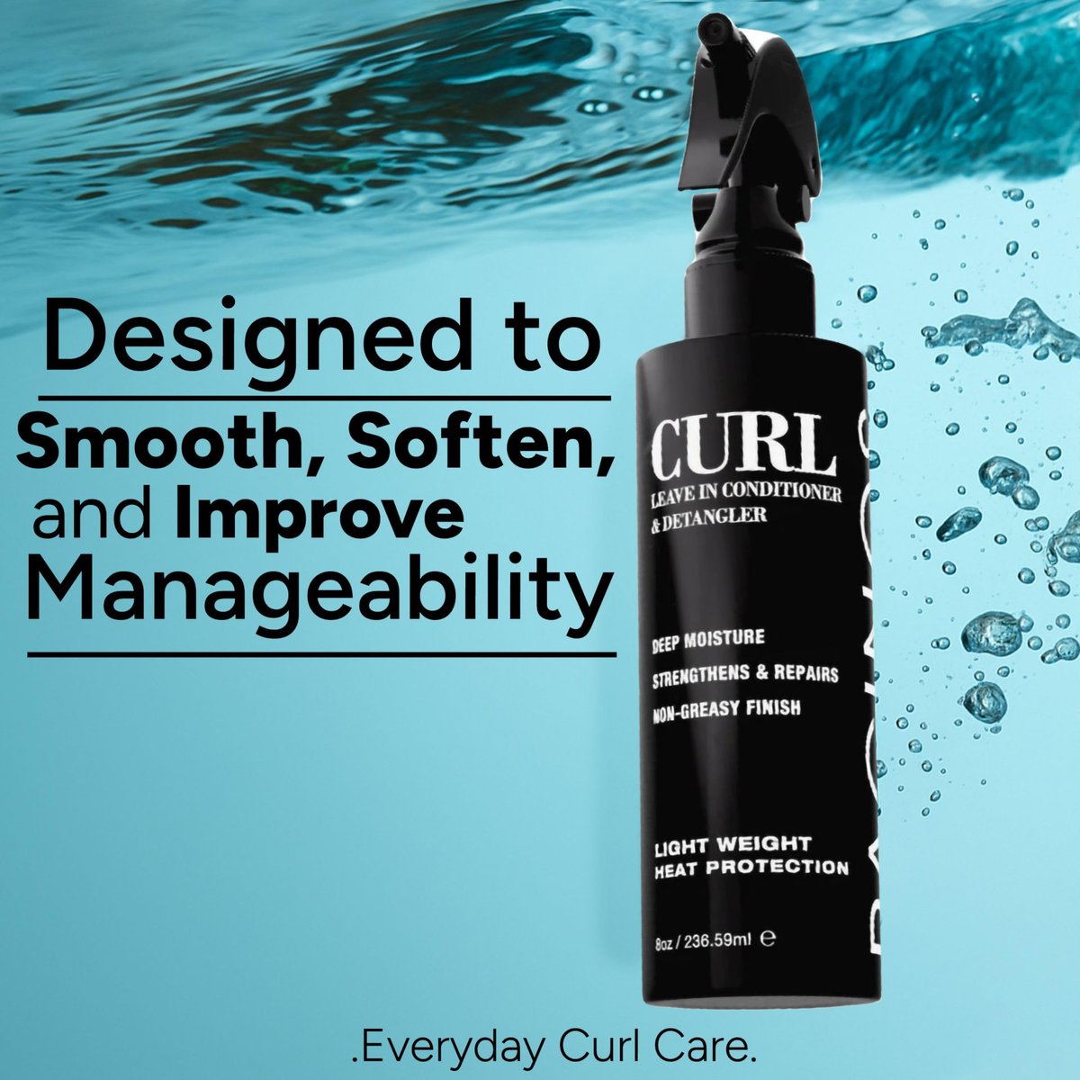 Pacinos Curl Leave In Conditioner and Detangler - Hydrating Curl Conditioner for Daily Use - Frizz Control and Natural Shine - 8 oz Avelisse