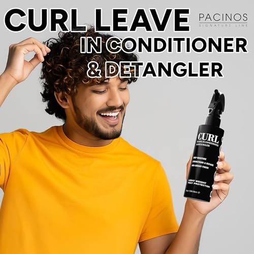 Pacinos Curl Leave In Conditioner and Detangler - Hydrating Curl Conditioner for Daily Use - Frizz Control and Natural Shine - 8 oz Avelisse