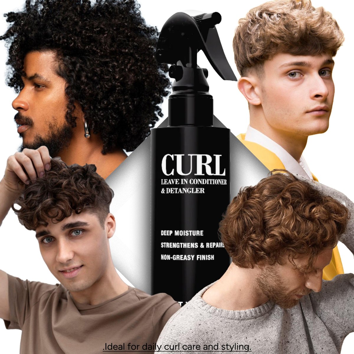 Pacinos Curl Leave In Conditioner and Detangler - Hydrating Curl Conditioner for Daily Use - Frizz Control and Natural Shine - 8 oz Avelisse