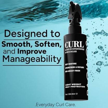 Pacinos Curl Leave In Conditioner and Detangler - Hydrating Curl Conditioner for Daily Use - Frizz Control and Natural Shine - 8 oz Avelisse