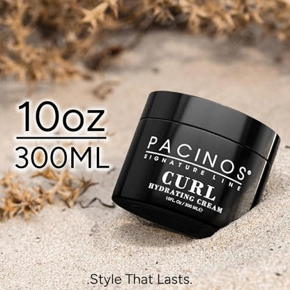 Pacinos Curl Hydrating Cream - Curl Defining & Frizz Control Styling Cream - Salon Quality Moisture Control for Curly Hair - 10 oz Avelisse