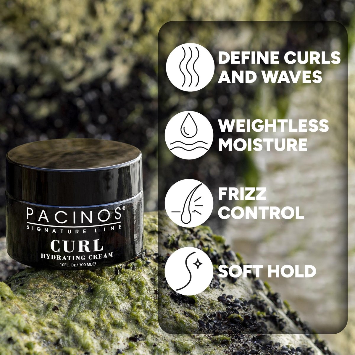 Pacinos Curl Hydrating Cream - Curl Defining & Frizz Control Styling Cream - Salon Quality Moisture Control for Curly Hair - 10 oz Avelisse