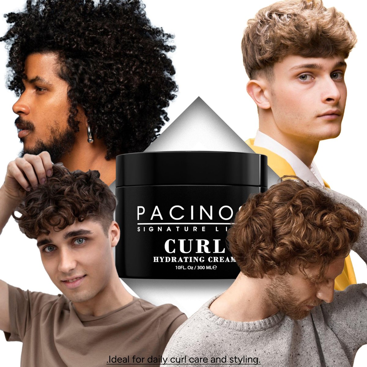 Pacinos Curl Hydrating Cream - Curl Defining & Frizz Control Styling Cream - Salon Quality Moisture Control for Curly Hair - 10 oz Avelisse