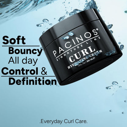 Pacinos Curl Hydrating Cream - Curl Defining & Frizz Control Styling Cream - Salon Quality Moisture Control for Curly Hair - 10 oz Avelisse