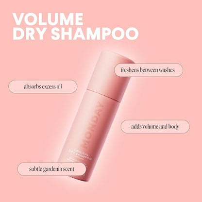 MONDAY HAIRCARE Volume Dry Shampoo with Collagen, Oil-Absorbing for Thin & Fine Hair, 50ml (3 Pack) Avelisse