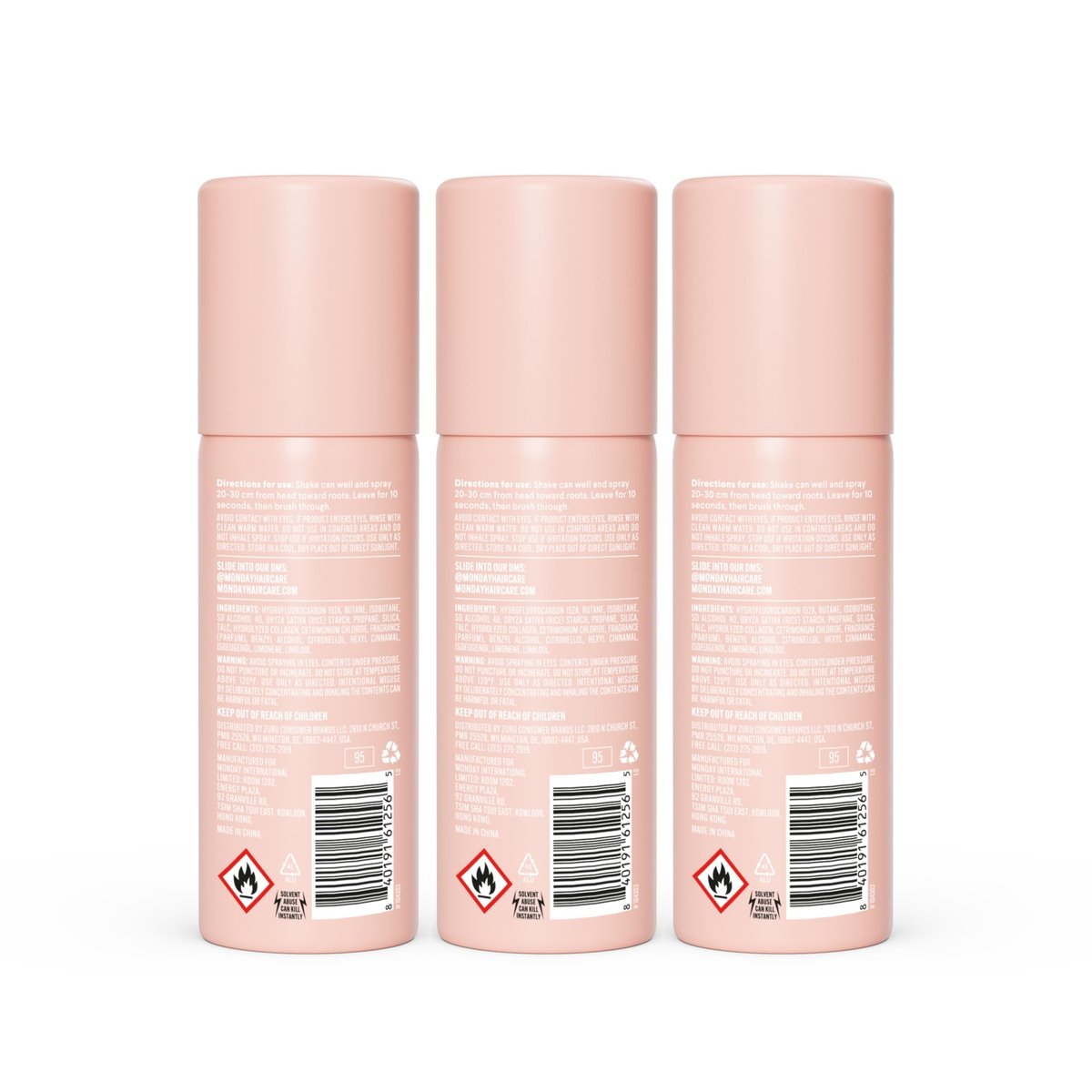MONDAY HAIRCARE Volume Dry Shampoo with Collagen, Oil-Absorbing for Thin & Fine Hair, 50ml (3 Pack) Avelisse
