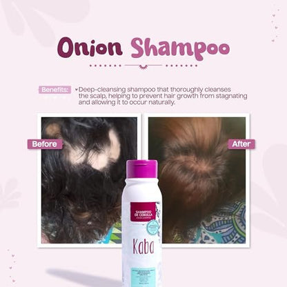 Kaba Onion Shampoo for Hair Growth - Sulfate-Free & Paraben-Free - Stimulates Hair Regrowth, Reduces Hair Loss, Deep Scalp Cleanse for All Hair Types - 500 ML Avelisse