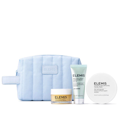 ELEMIS Healthy Skin Exclusive Travel Set - Pro-Collagen Cleansing Balm, Marine Cream SPF 30 & Dynamic Resurfacing Pads - Anti-Aging Hydrating Skincare Travel Kit Avelisse