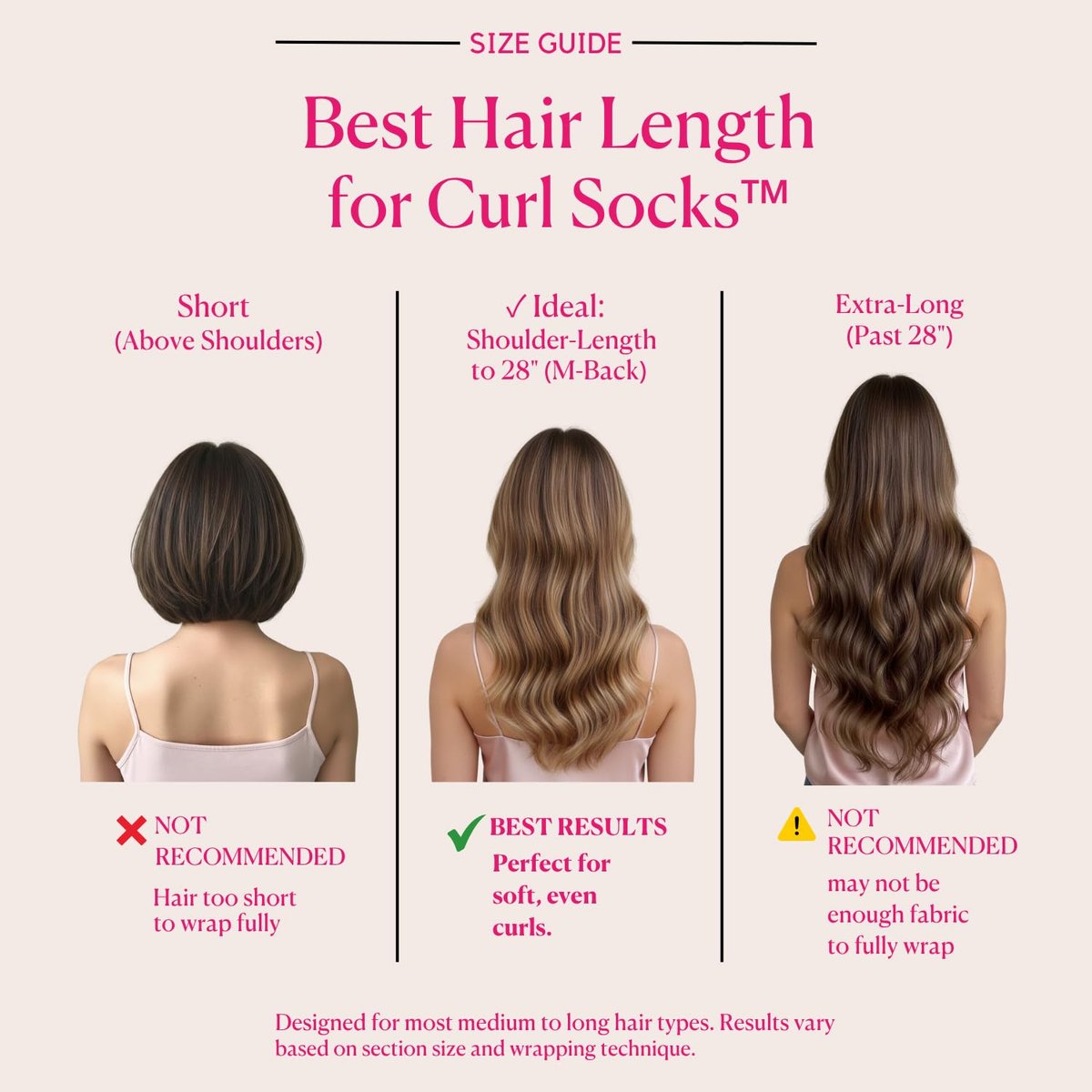 Curl Socks Heatless Hair Curler Set – 4-Piece Satin & Cotton Overnight Curlers for Heatless Curls, Secure Toggle, Reusable Hair Accessories for Women (Fuchsia Pink) Avelisse