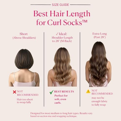 Curl Socks Heatless Hair Curler Set – 4-Piece Satin & Cotton Overnight Curlers for Heatless Curls, Secure Toggle, Reusable Hair Accessories for Women (Fuchsia Pink) Avelisse