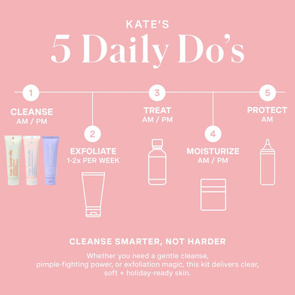 Kate Somerville Pore-fect Skin Edit Travel Kit: ExfoliKate, EradiKate & Goat Milk Cleanser Holiday Gift Set Avelisse