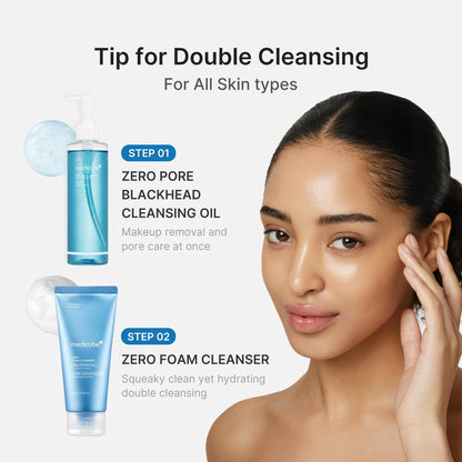 medicube Zero Pore Blackhead Cleansing Oil - Makeup Remover & Daily Moisture Facial Cleanser for All Skin Types, Low-Irritation Korean Skin Care (205ml / 6.93 fl.oz) Avelisse