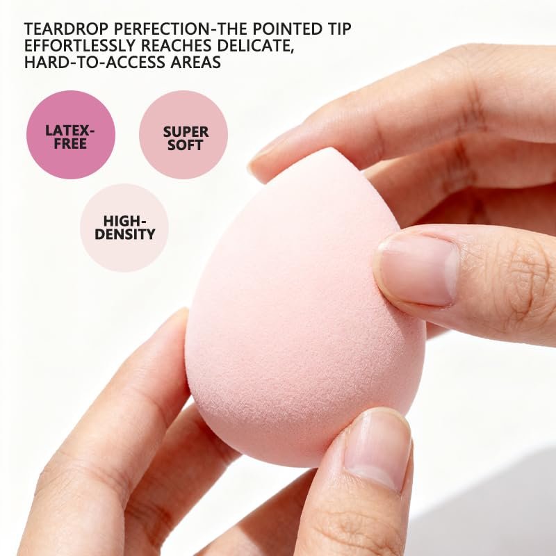 6 Pack Latex-Free Makeup Sponge Set - Soft Beauty Blenders for Foundation, Concealer & Daily Makeup by Polar Rabbit - görsel 3