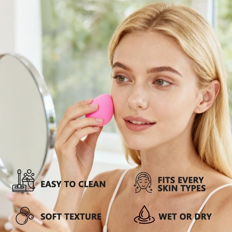 6 Pack Latex-Free Makeup Sponge Set - Soft Beauty Blenders for Foundation, Concealer & Daily Makeup by Polar Rabbit - görsel 4