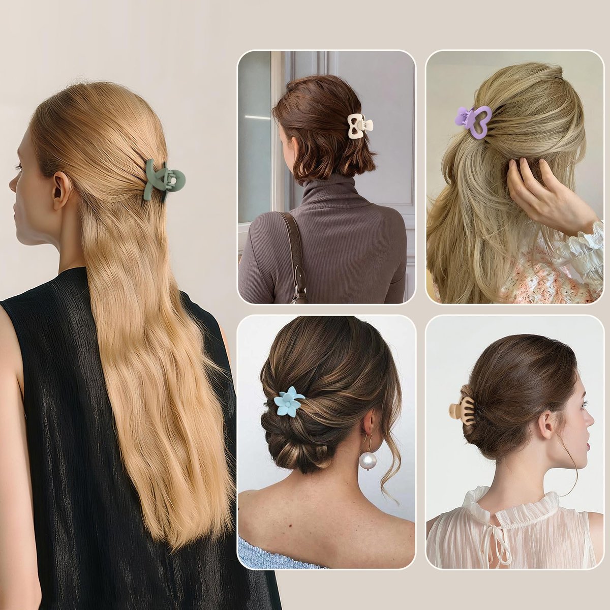 10 Pack Mini Hair Clips 1.5 Inch Small Claw Clips for Women Girls 10 Styles Nonslip Matte Hair Accessories Avelisse