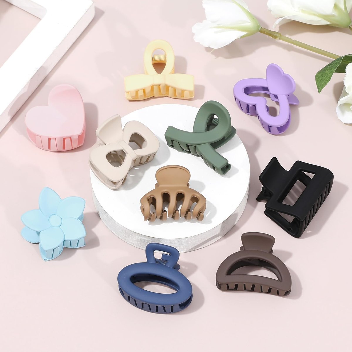 10 Pack Mini Hair Clips 1.5 Inch Small Claw Clips for Women Girls 10 Styles Nonslip Matte Hair Accessories Avelisse