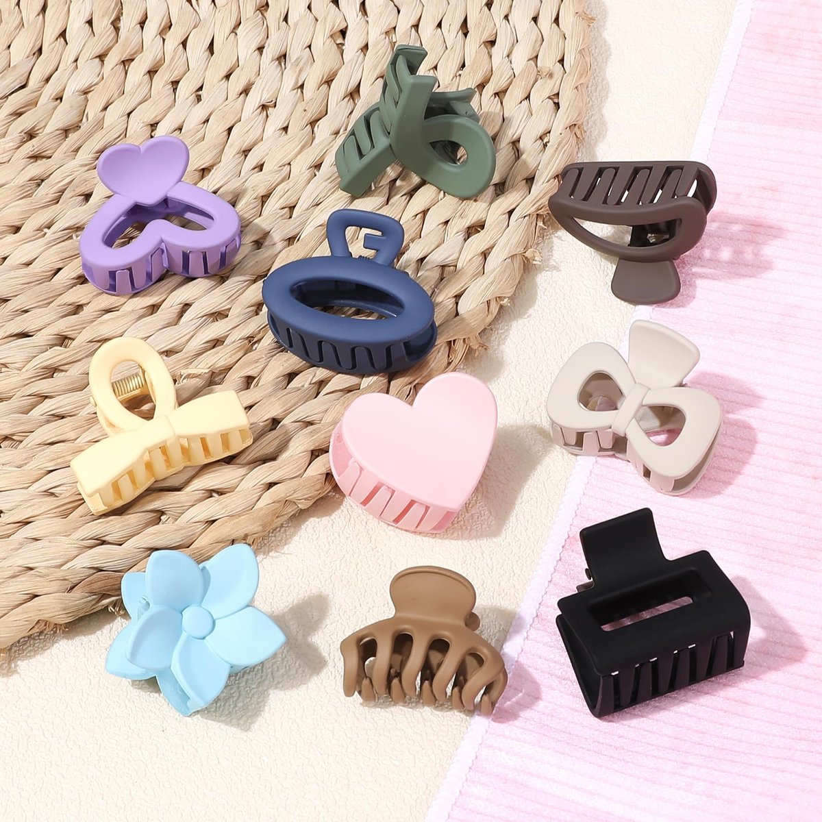 10 Pack Mini Hair Clips 1.5 Inch Small Claw Clips for Women Girls 10 Styles Nonslip Matte Hair Accessories Avelisse