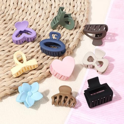 10 Pack Mini Hair Clips 1.5 Inch Small Claw Clips for Women Girls 10 Styles Nonslip Matte Hair Accessories Avelisse