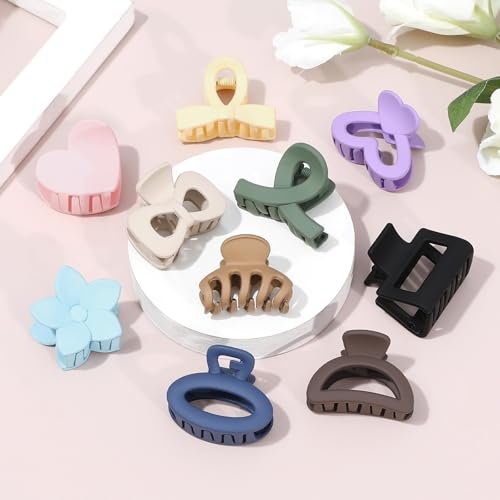 10 Pack Mini Hair Clips 1.5 Inch Small Claw Clips for Women Girls 10 Styles Nonslip Matte Hair Accessories Avelisse