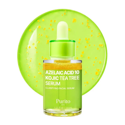 PURITO Azelaic Acid 10% + Kojic Acid + Tea Tree Facial Serum - Blemish-Prone Skin Korean Skincare, 30mL (1.01 fl.oz) Avelisse