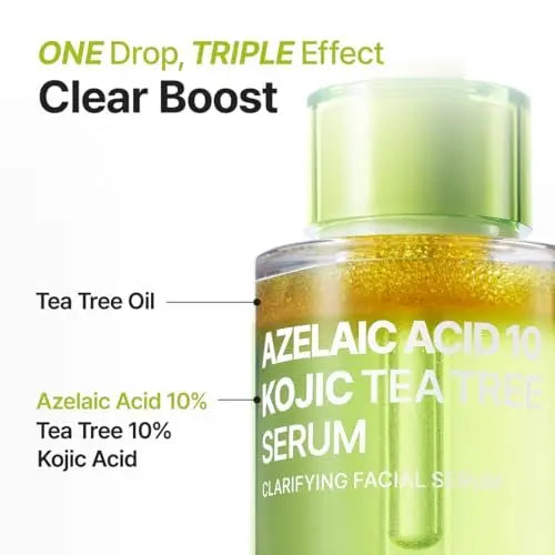 PURITO Azelaic Acid 10% + Kojic Acid + Tea Tree Facial Serum - Blemish-Prone Skin Korean Skincare, 30mL (1.01 fl.oz) Avelisse