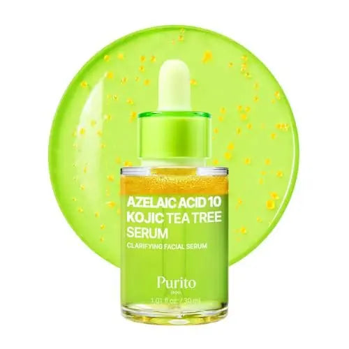 PURITO Azelaic Acid 10% + Kojic Acid + Tea Tree Facial Serum - Blemish-Prone Skin Korean Skincare, 30mL (1.01 fl.oz) Avelisse