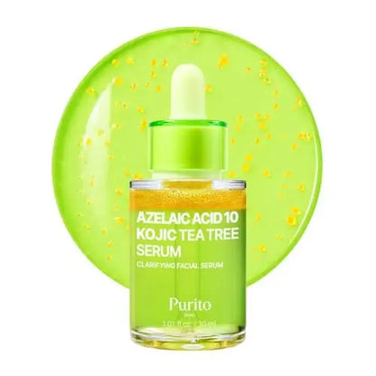 PURITO Azelaic Acid 10% + Kojic Acid + Tea Tree Facial Serum - Blemish-Prone Skin Korean Skincare, 30mL (1.01 fl.oz) Avelisse