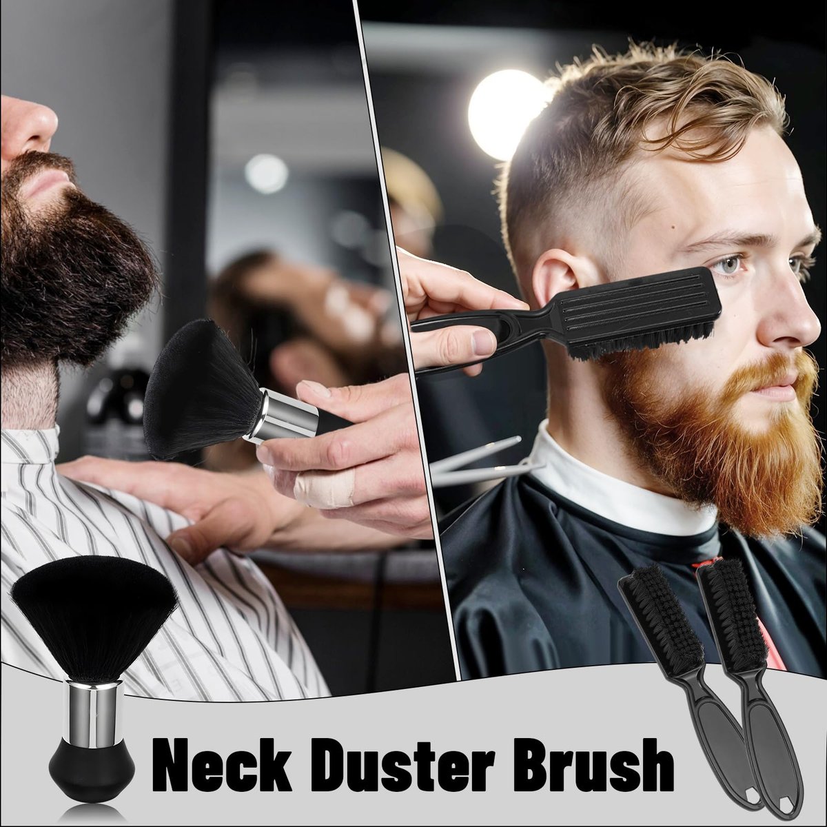 10 in 1 Barber Cape Kit – Professional Hair Cutting Cape, Neck Duster Brush, Combs, Clips & Cleaning Supplies for Home Use, Gifts for Men & Dad - görsel 9
