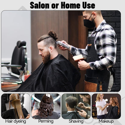 10 in 1 Barber Cape Kit – Professional Hair Cutting Cape, Neck Duster Brush, Combs, Clips & Cleaning Supplies for Home Use, Gifts for Men & Dad
