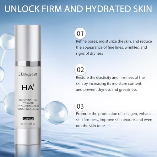 HACIRFE HA Rejuvenating Hydrator Hyaluronic Acid Serum for Face – Deep Hydrating Serum with Niacinamide and Ceramides Avelisse