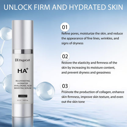 HACIRFE HA Rejuvenating Hydrator Hyaluronic Acid Serum for Face – Deep Hydrating Serum with Niacinamide and Ceramides Avelisse