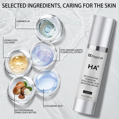 HACIRFE HA Rejuvenating Hydrator Hyaluronic Acid Serum for Face – Deep Hydrating Serum with Niacinamide and Ceramides Avelisse