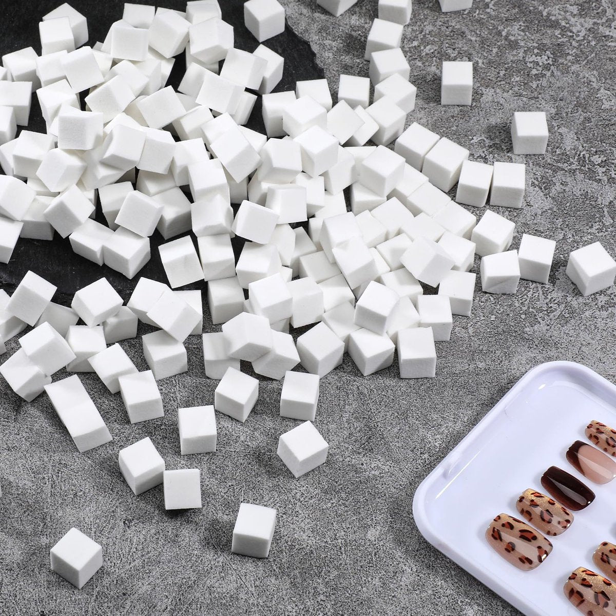 400 PCS Mini Nail Sponges for Gradient Nail Art - Square Sponge Applicators for Professional Salon & Home Use - görsel 11
