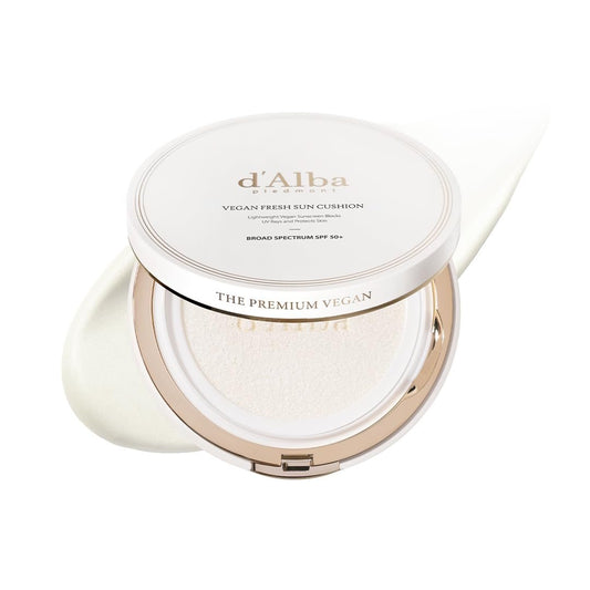 d'alba Piedmont Vegan Fresh Sun Cushion SPF 50+ - Hydrating Korean Sunscreen for Face, Broad Spectrum, All Skin Types (0.88 oz)