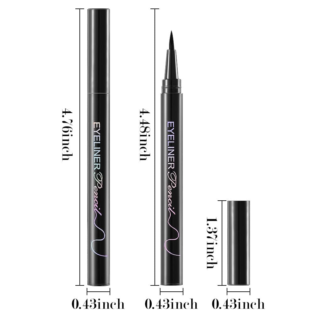 Anwuozu 12-Pack Matte Black Liquid Eyeliner Set – Ultra-Fine Tip, Quick-Dry, Smudge-Proof Vegan Eye Liner Pens - görsel 13